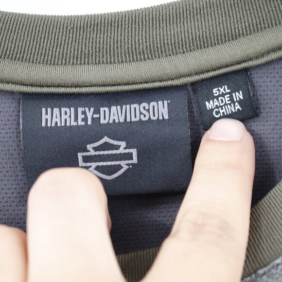 Harley Davidson sweatshirt Men's 5XL Performance Long Sleeve Heather Gray vented - Picture 6 of 12